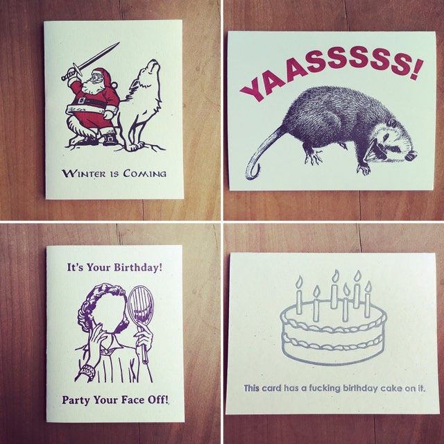 Guttersnipe Press Letterpress Greeting Cards by GuttersnipePress
