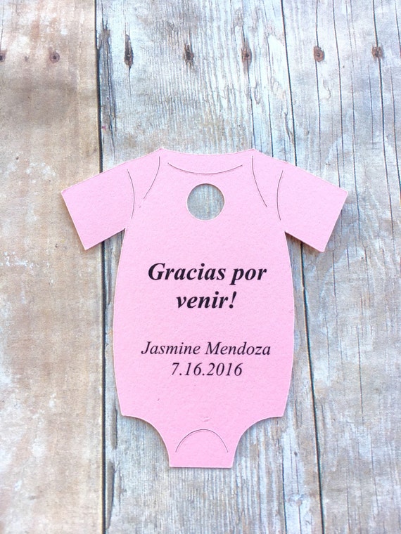 Items similar to Gracias por venir Gift Tags ~ Baby Onesie ...