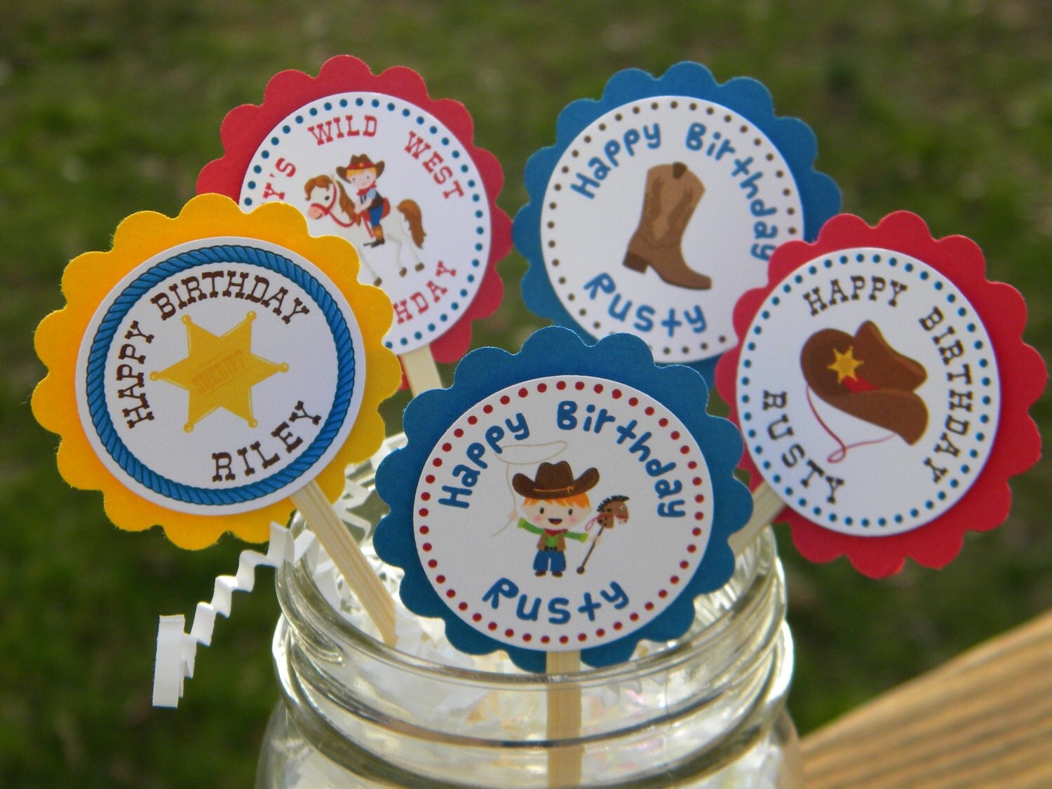 Cowboy Cupcake Toppers Personalized Western Cupcake Toppers