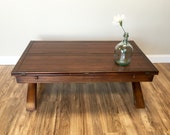 Large Coffee Table, Natural Wood Coffee Table, Low Coffee Table, Square Coffee Table