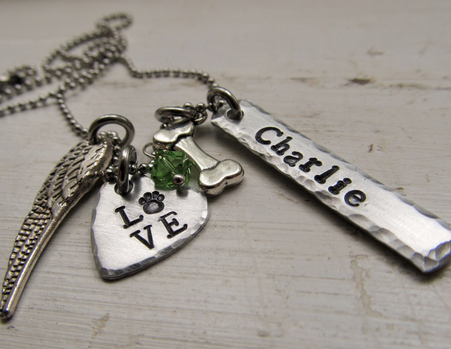 Personalized Dog Memorial Necklace Loss of Pet Jewelry Hand