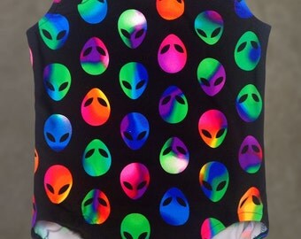 Emoji Gymnastics Leotards | Dance Leotards - Aliens Emoji Leotard Toddler and Girl's sizes 18 months,2t, 3t, 4,5,6,7, 8, 10, 12