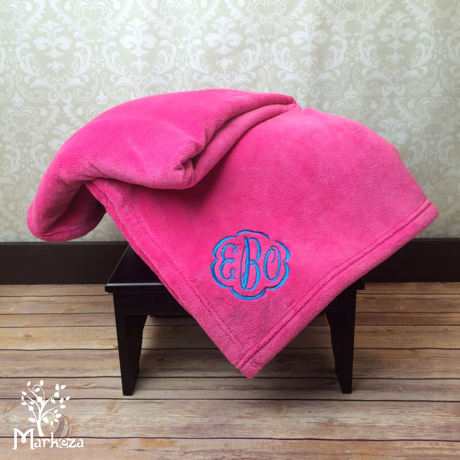 Personalized Blanket Plush Blanket Embroidered Blanket