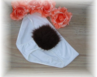 FUR PANTIES - Bachelorette Party, Bride Underware, Funny Panties, Bachelorette Gift, Wedding Panites, Penis Gag Apron, Merkin