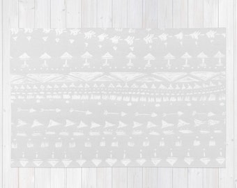 Grey Arrows Area Rug, grey nursery rug, geometric rug, grey arrows rug, gray arrow area rug, grey area rug, aztec area rug, gray area rug