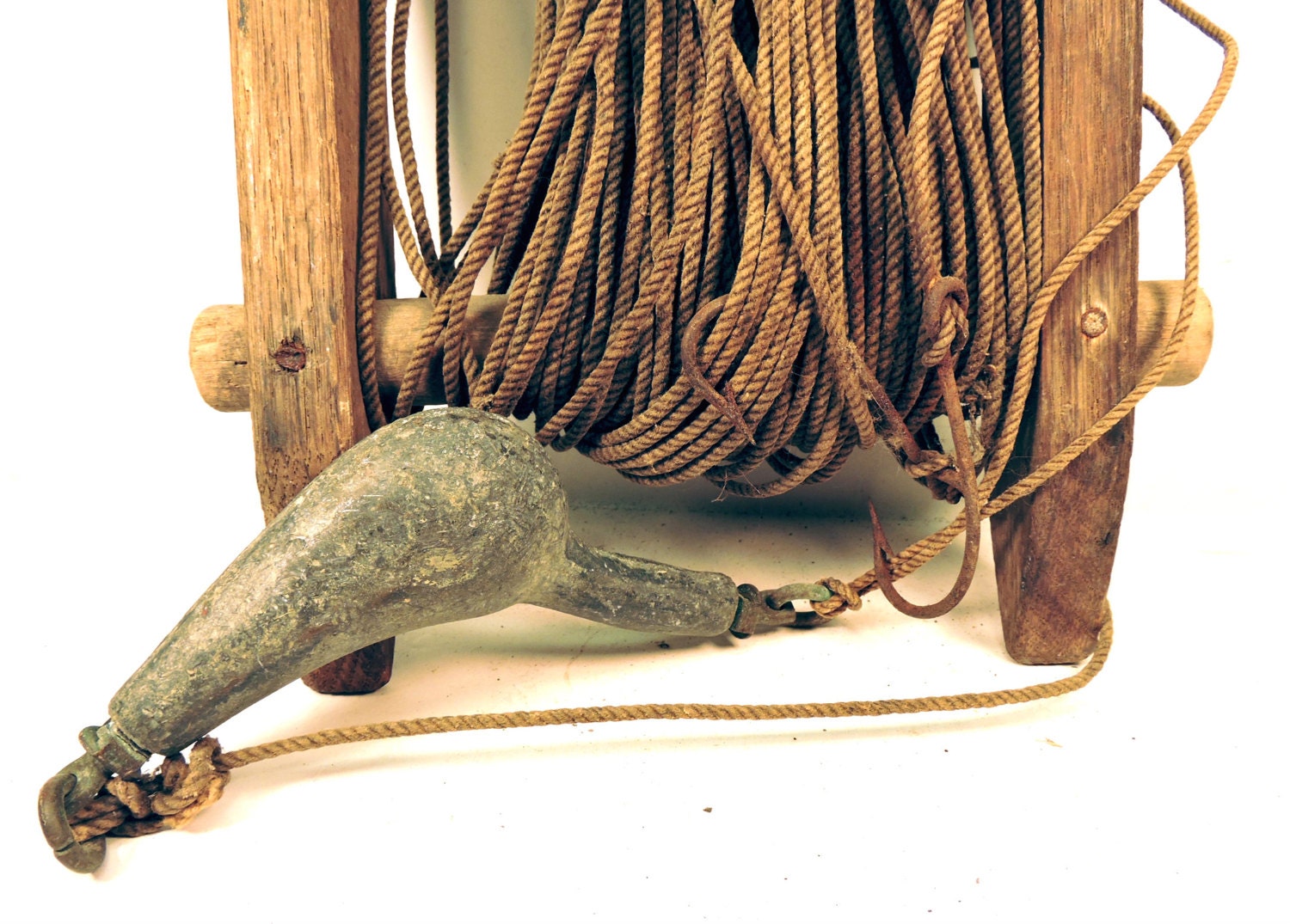 Fishing Line Nautical Vintage Cod Fishing Hand Line Rigged Out