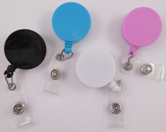 10 Pack Flat Surface Retractable ID Badge Reels