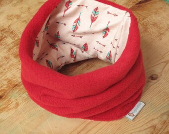 Reversible Neck Warmer, Children's Neck warmer, Neck warmer Canada, Neck Warmer Child, Red Neck Warmer, Fleece Neck warmer, Kids Neck warmer