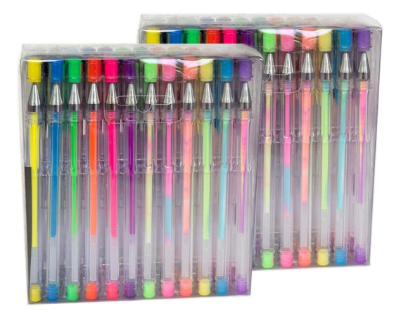 LolliZ 96 Piece Gel Pen Set 2 Sets of 48 Pens by BBLoop on Etsy