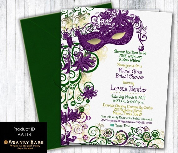 Masquerade Bridal Shower Invitations 5