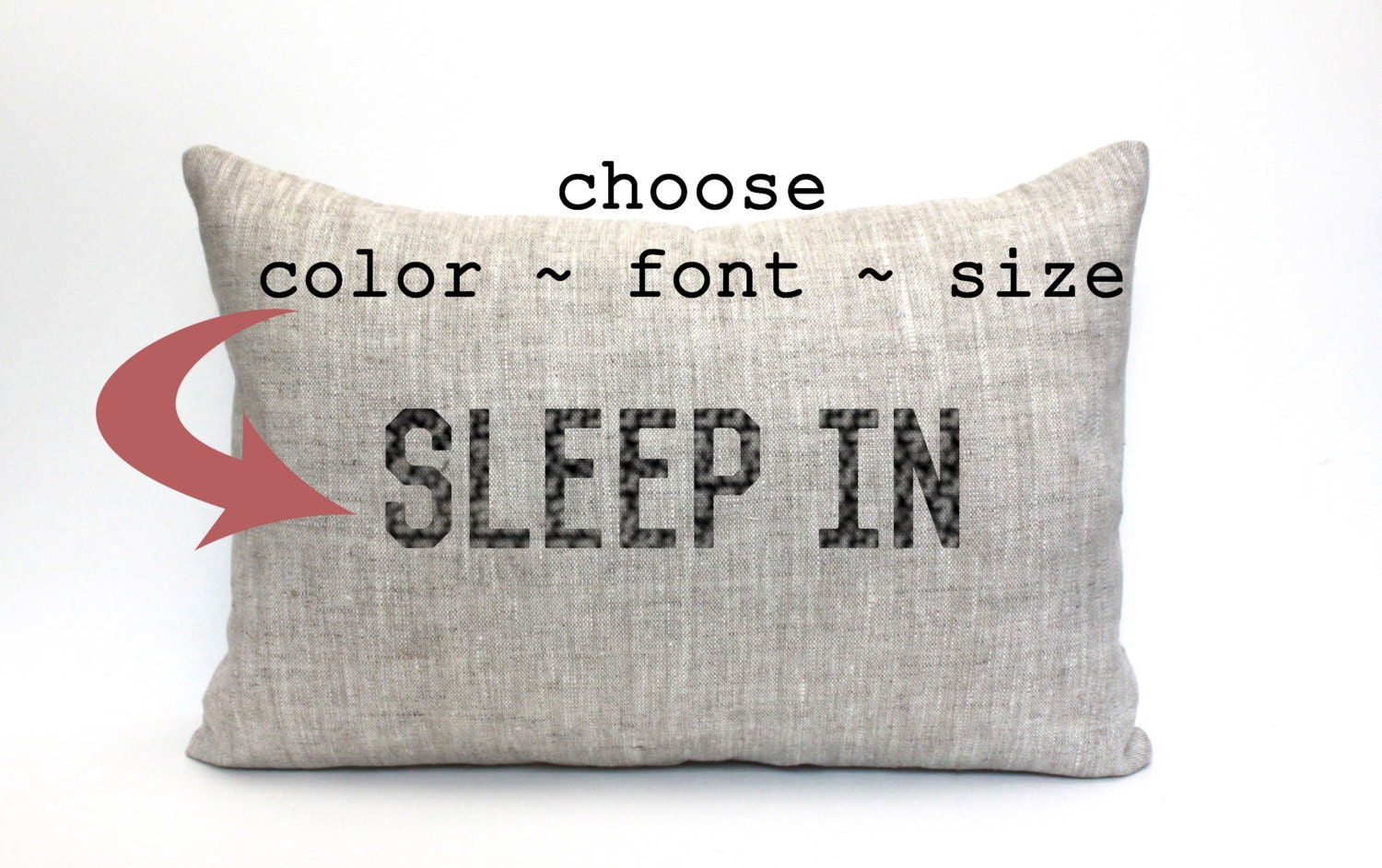 sleep in pillow word pillow housewarming bedroom by CoverLove