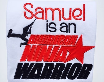 AMERICAN NINJA WARRIOR-Personalized Embroidered T-shirt
