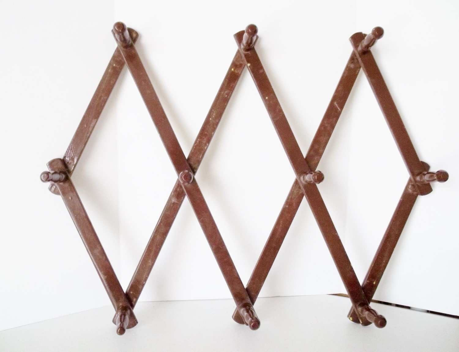Vintage Wooden Expandable Peg Rack Cup Rack by VintageCellarDoor