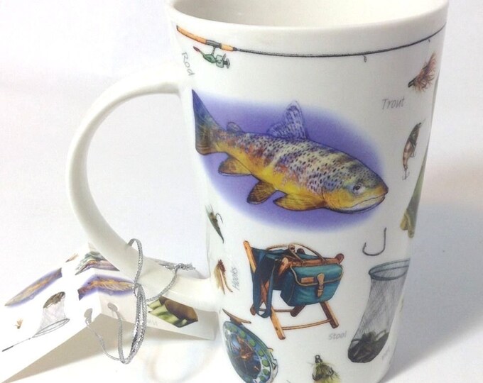 Kent Pottery Coffee Mug, Gift For A Fishermen, Large Sportsman Mug, Fishing, Man Cave Decor, Gift For Him, Gift For Dad, Christmas Gift Him