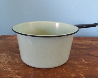 Vintage Robin's Egg Blue Enamelware Pot, 7"