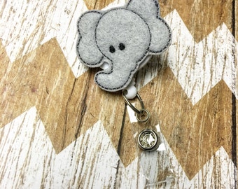 Elephant Badge Reel, Badge Clip, Retractable Name Badge, ID Holder, Teacher ID Clip, Badge Pull