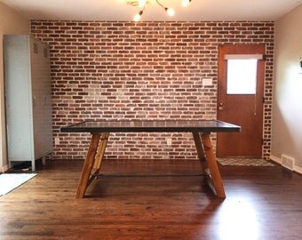 Industrial Steel Top Dining Table