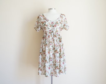 Vintage Sheer Floral Dress