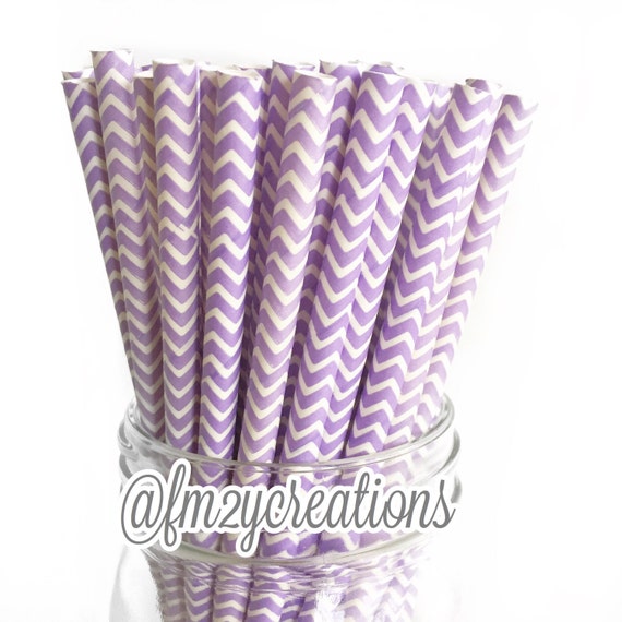 Lavender Purple Chevron Paper Straws Chevron Purple Straws