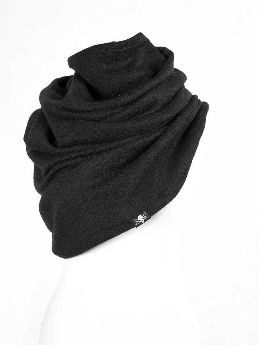 Laena Hooded Scarf 100 vegan knit snood by SanctusClothing