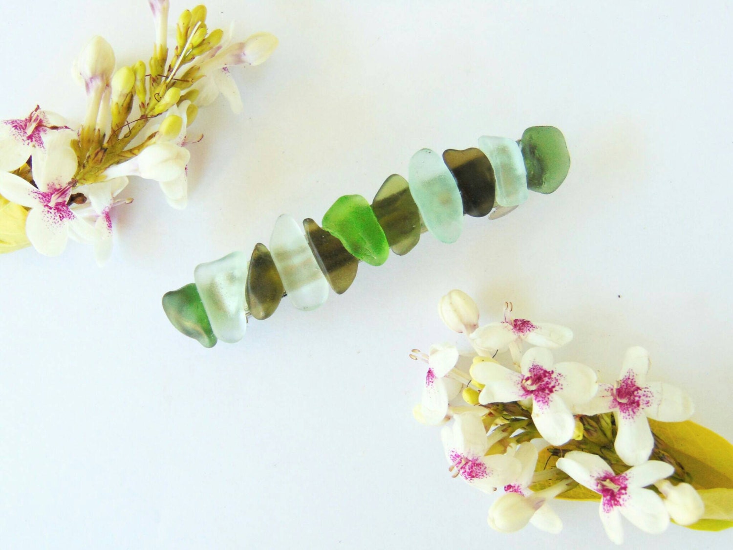Sea Glass Hair Clip Hair Barrette Genuine Beach Glass
