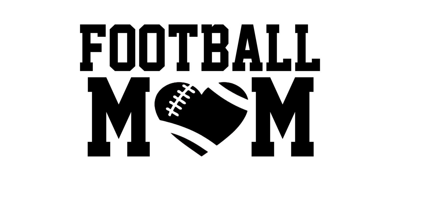FOOTBALL MOM decal Football Heart Mom Decal Football