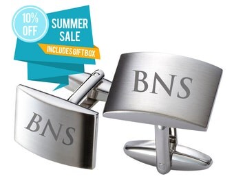 Groomsmen Gifts TWO PERSONALIZED Custom Engraved Cufflink Groomsmen Cufflinks Christmas Gift Gifts for Him Monogrammed Cufflink - CL1