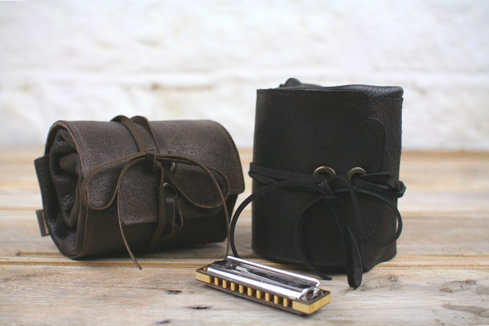 Straight8 leather harmonica case harp case leather mouth