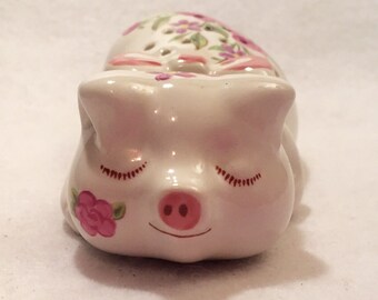 Avon 1978 porcelain pig sachet or bath powder holder/sprinkler