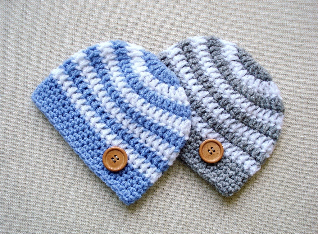 Twin baby boys hats set Newborn twin hats Newborn twin boys