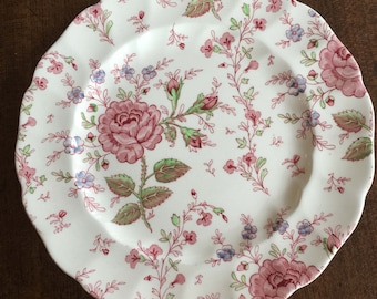 Vintage Johnson Brothers Plate Rose Chintz, England, Collectible China, Wedding Gift, English Country, Cottage Style, Garden Party, Gift, R