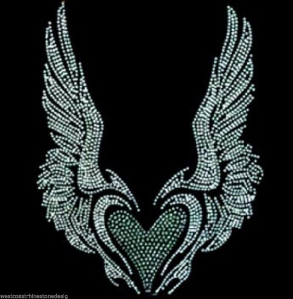 Angel Wings 88 Rhinestone Iron On Transfer By WestCoastRhinestone2