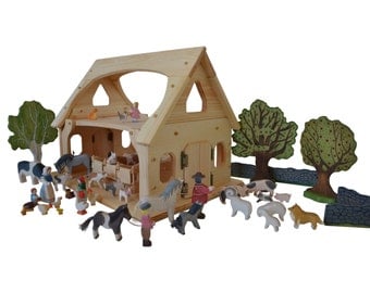 Wooden toy barn-Wooden toy stable-Montessori Barn-Waldorf toy Barn-Wooden toys- natural children's toy-Ultimate Toy Barn