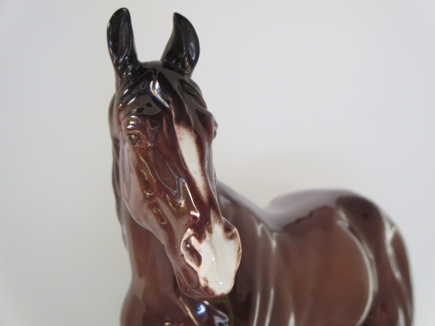 German Porcelain horse Miniature figurine Hertwig Large