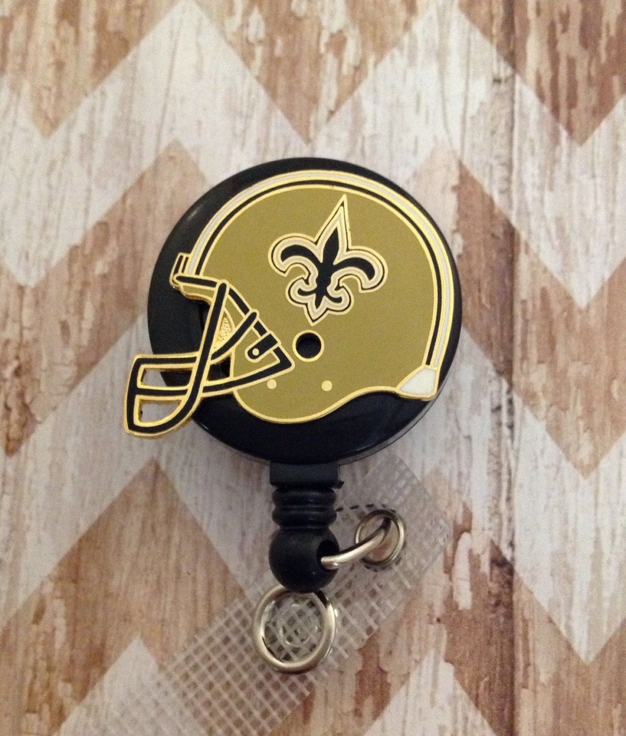 New Orleans Saints helmet retractable badge reel