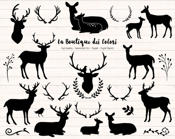 Black Deer Silhouette Clipart Cute Graphics PNG Christmas Head Doe Fawn Antlers Rustic Wedding Clip Art Commercial Use From LaBoutiqueDeiColori Black Deer Silhouette Clipart Cute Graphics PNG Christmas Head Doe Fawn Antlers Rustic Wedding Clip Art Commercial Use From LaBoutiqueDeiColori