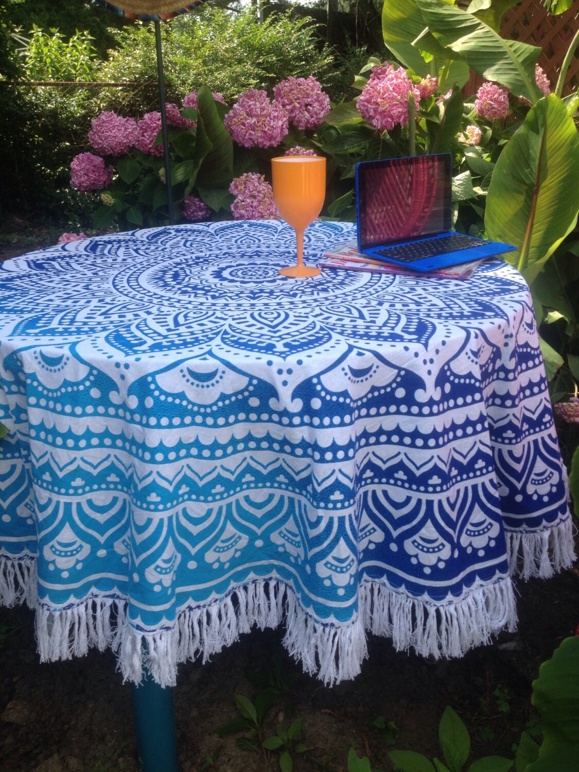 Boho Table cloth Round mandala tapestry hippie gypsy by NeciHill