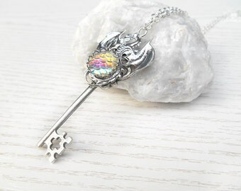 necklace dragon key fantasy key fantasy jewelry dragon key pendant