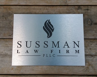 Custom Wood Sign With Metal Logo FREE USA by TimberArtSigns