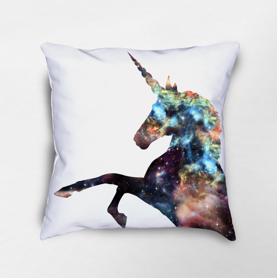 Unicorn Throw Pillow Unicorn Pillow Galaxy Pillow Nebula