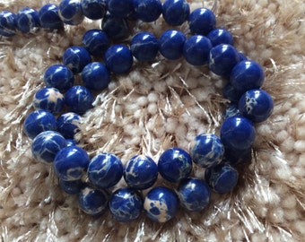 3 Full Strands 8mm Aqua Terra Jasper Beads,Round Jasper Beads