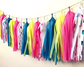 Tissue Tassle Garland / Fringe tassel garland /party decor / wedding decoration / birthday party /sweet table buffet decor/ /Ricardo cuisine