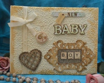 New Baby Boy photo album, Gift for Christening /Baptism,Gift for grandson,Godson,Baby Boy shower gift idea
