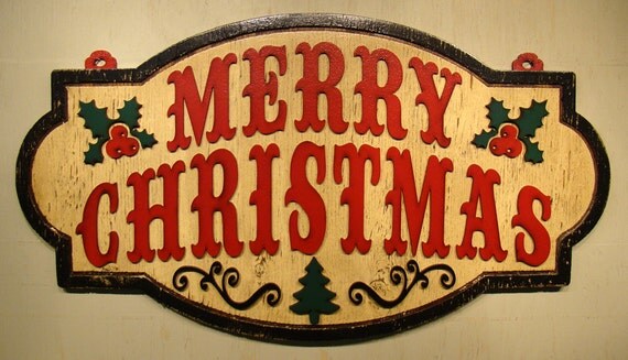 Merry Christmas Wood Sign Vintage Sign Rustic Sign