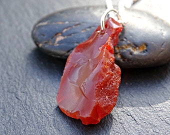 fire opal necklace silver, raw opal nugget pendant, crystal pendant mexican fire opal, raw crystal necklace rough opal, mens pendant opal