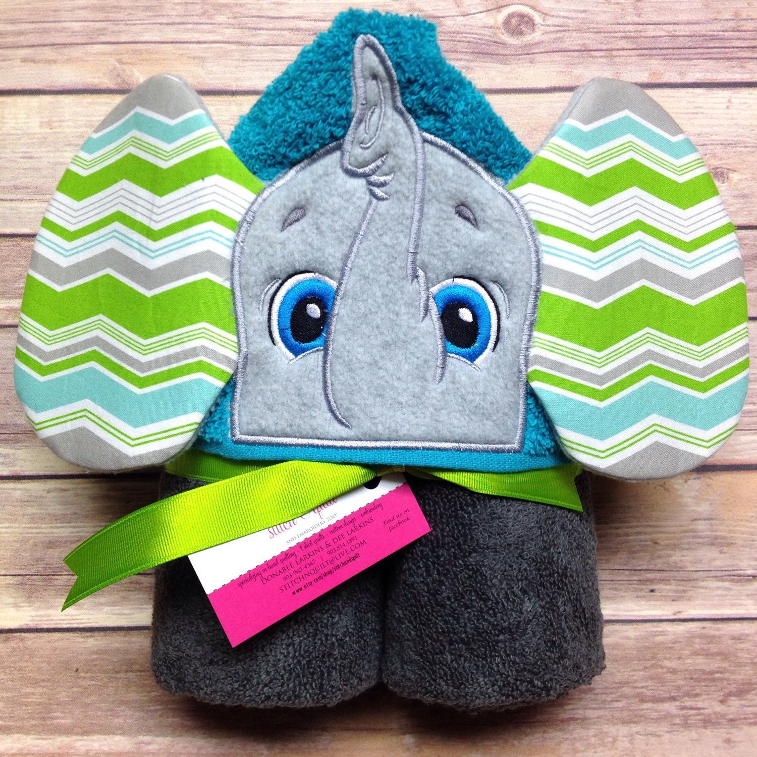 Elephant Hooded towel Personalized Towels for Kids Hooded