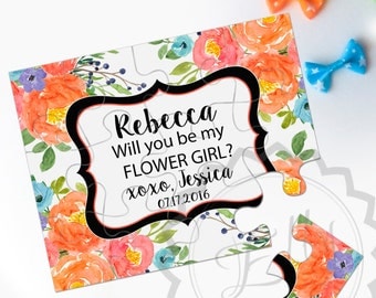 Asking Flower Girl Proposal Puzzle - Will you be my flower girl puzzle, Flower Girl, Puzzle Cart, Bride Tribe, Unique Jigsaw Puzzle