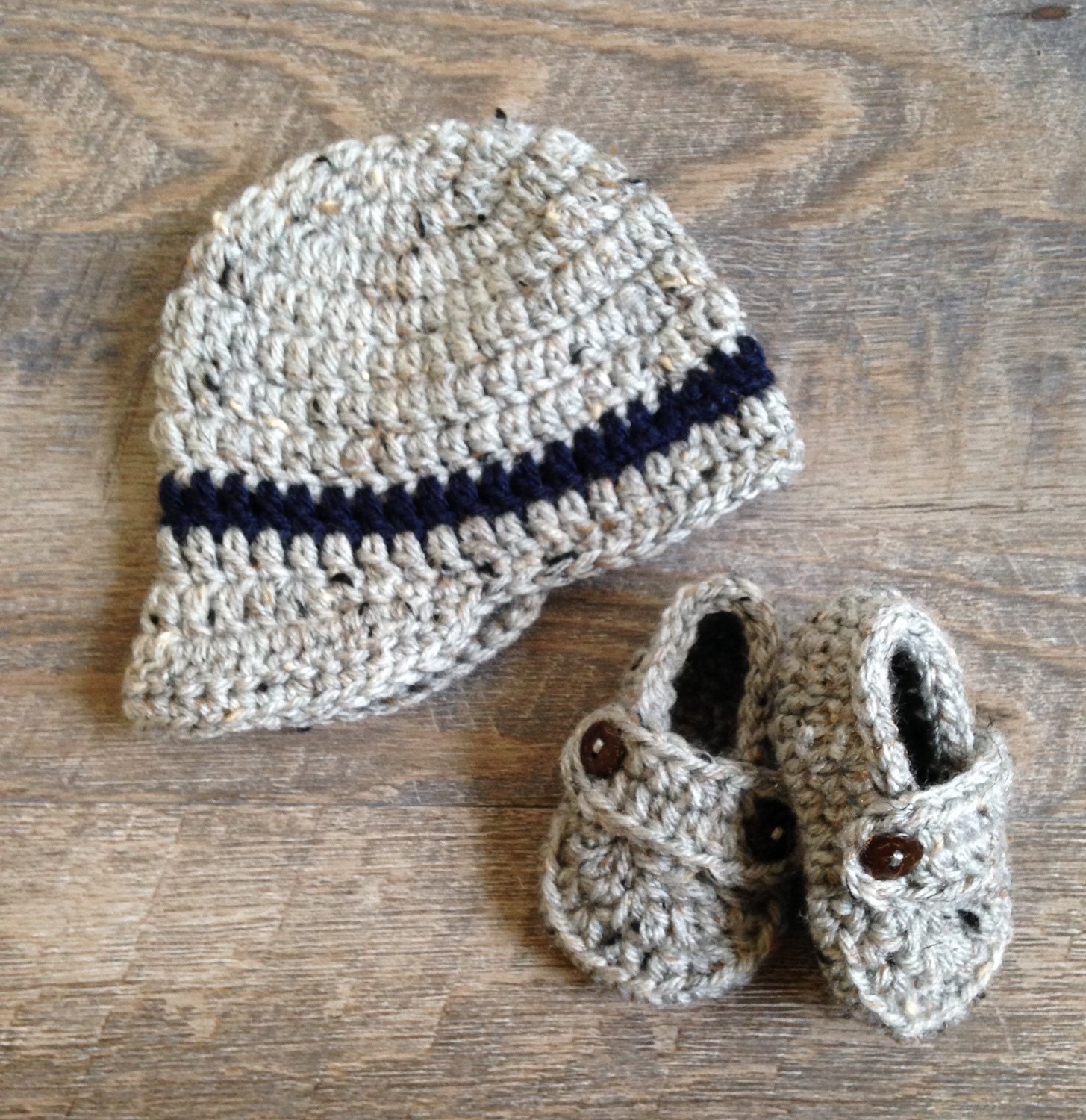 Preemie Newborn Newsboy Hat and Loafers Crochet Loafers
