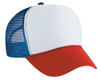 Dustin from STRANGER THINGS Red White & Blue HAT Trucker Cap 80s one size fits most
