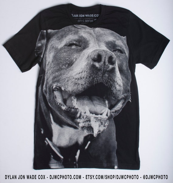 Pitbull Shirt Dog Breed T-Shirt Hand Screen Printed by DJWCphoto